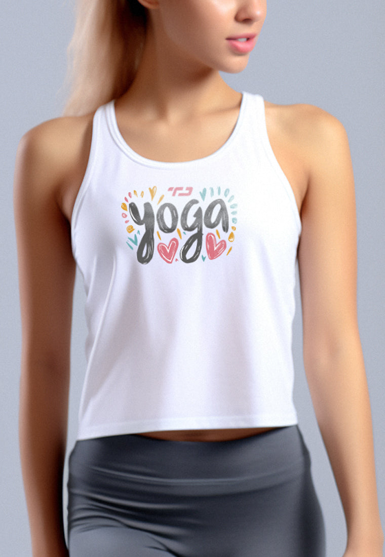 LSB88 kaos tank top tee crop UAT "yoga art" putih