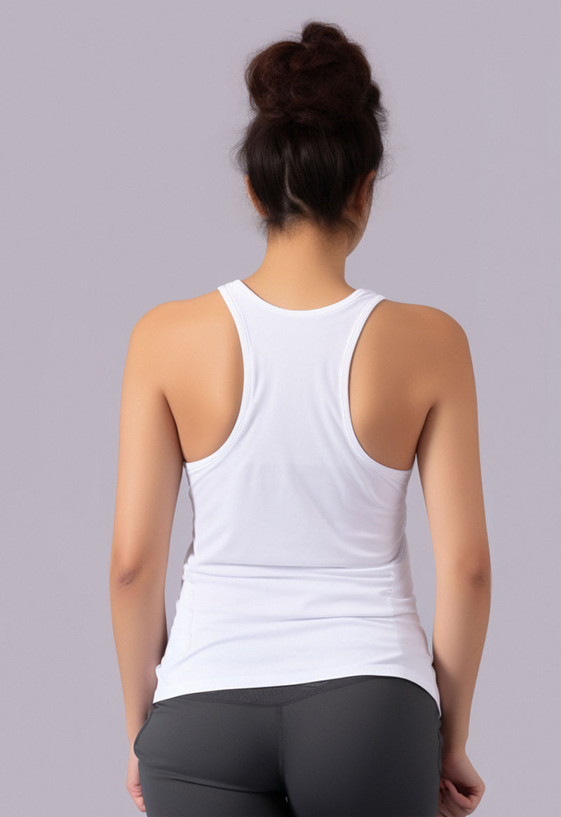 LSB94 Kaos Olahraga Yoga Tank Top "harmony within" Putih