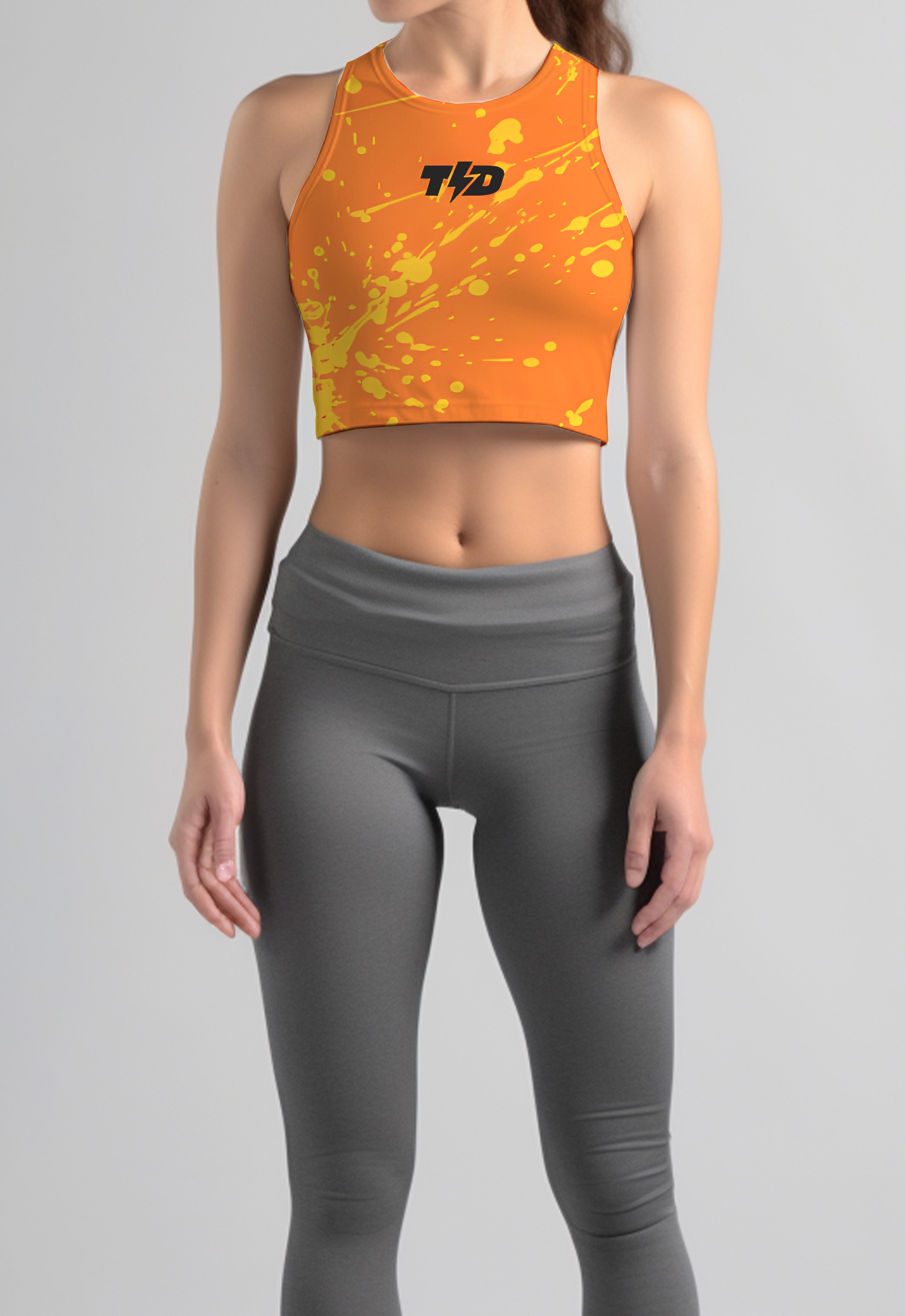 LSC16 Crop Tank Top Tee Gym Olahraga Td Bolt Crossfit ZeroOdor 4Way Stretch 