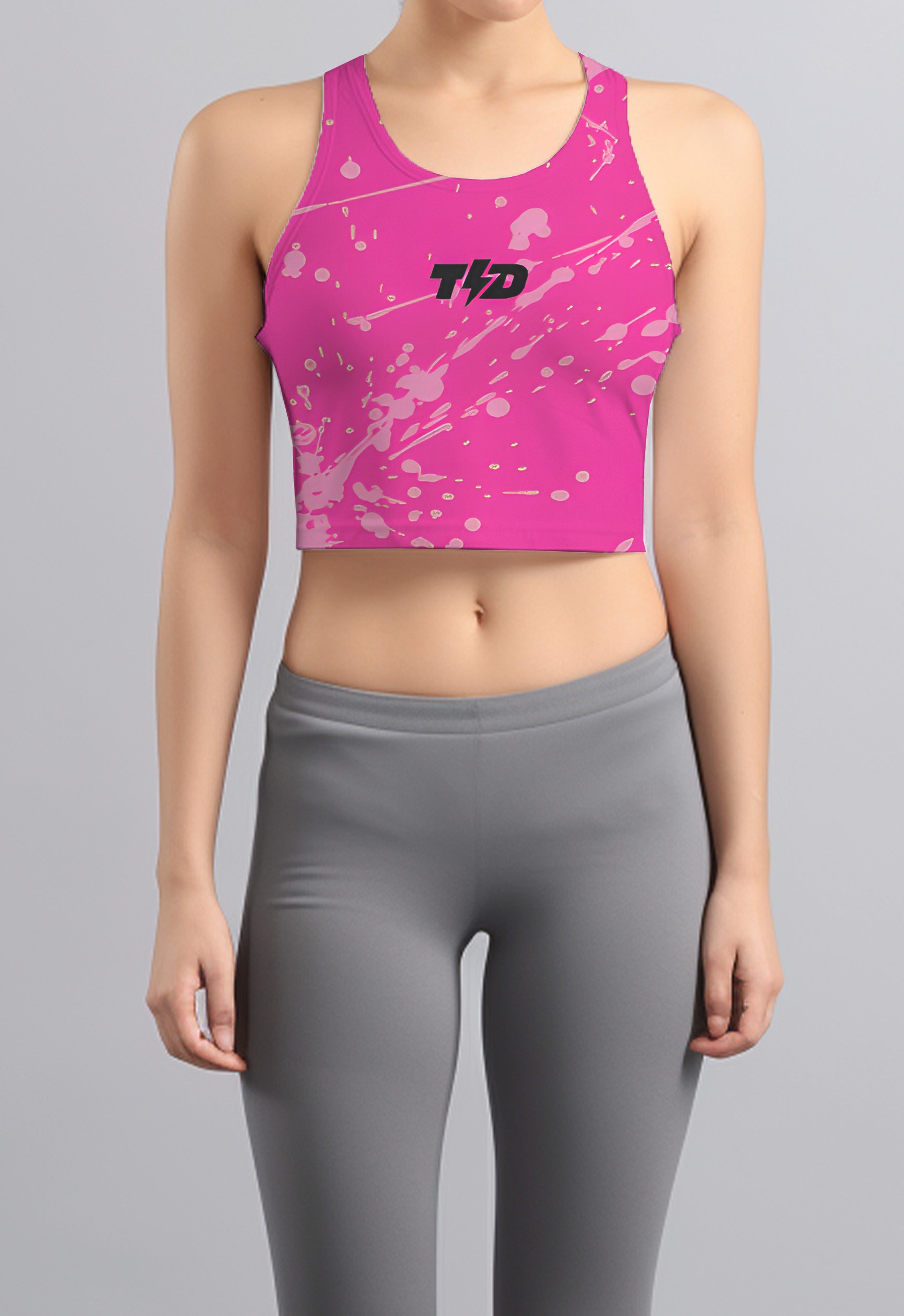LSC17 Crop Tank Top Tee Gym Olahraga Td Bolt Crossfit ZeroOdor 4Way Stretch 