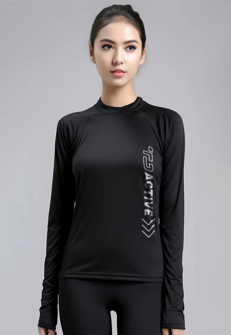 LSD27 baju gym lengan panjang stretch jersey 