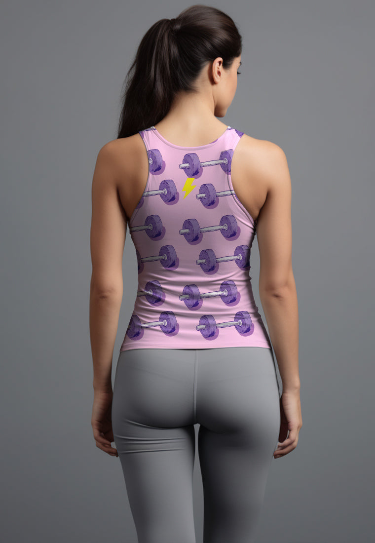 LSD52 Tanktop Gym  Crop Wanita Airdrylite "dumbbells" pink