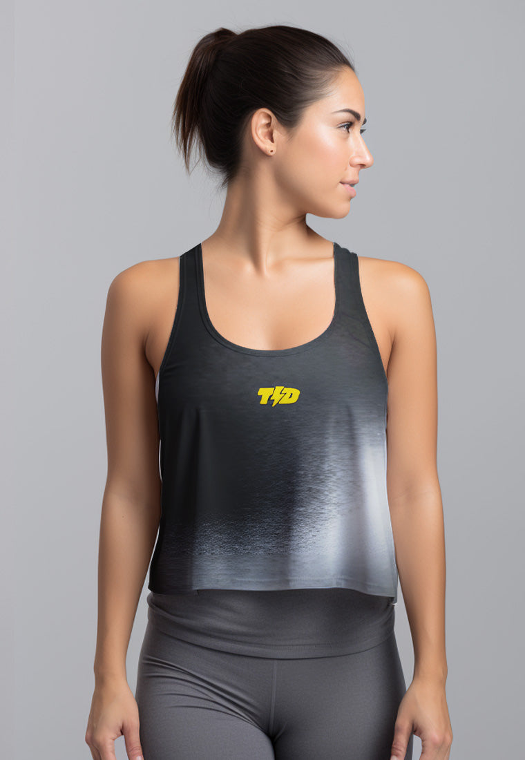 LSD66 Crop Tank Top Lari Wanita TdBolt Kalcer Hitam SuperAirDryLite