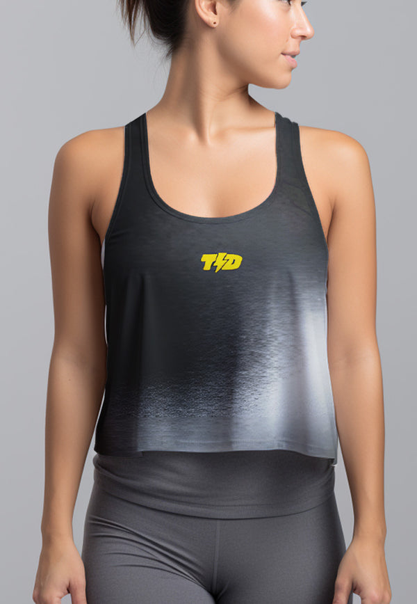 LSD66 Crop Tank Top Lari Wanita TdBolt Kalcer Hitam SuperAirDryLite
