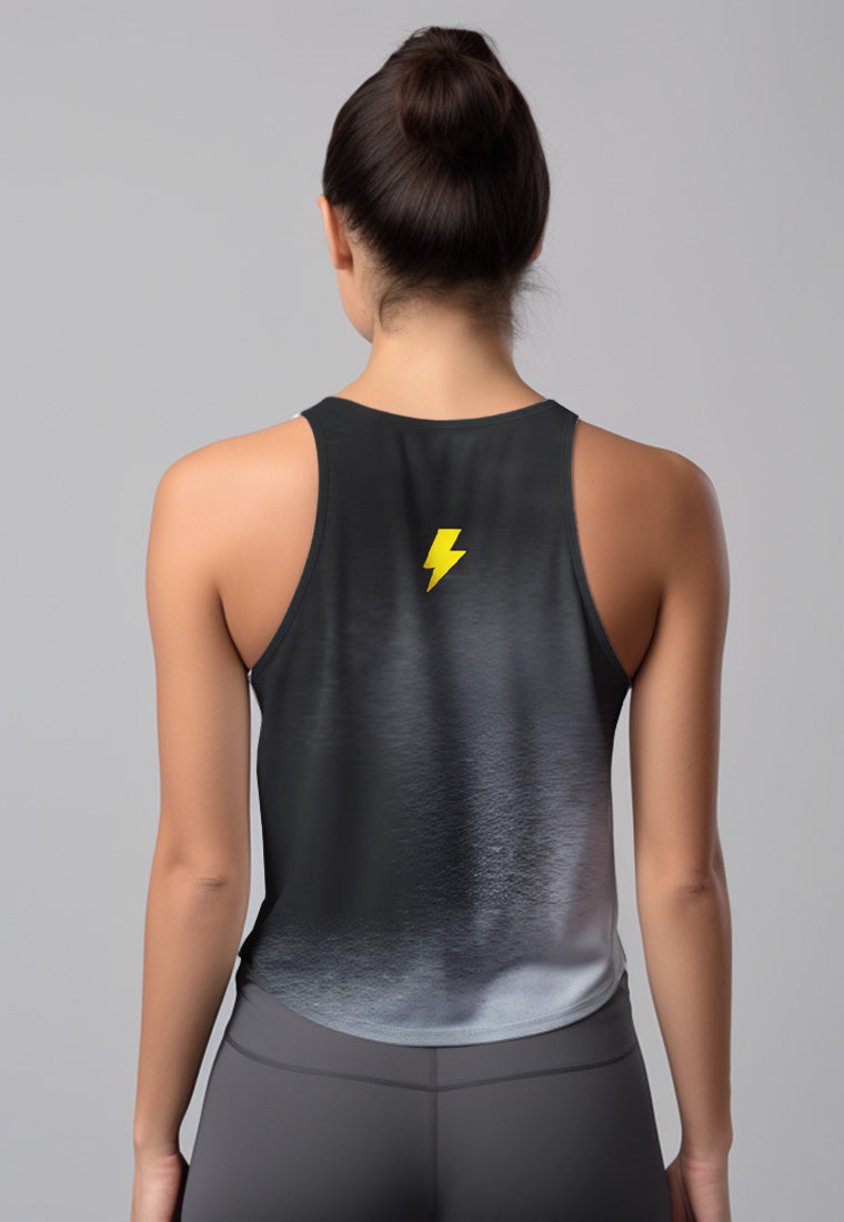 LSD66 Crop Tank Top Lari Wanita TdBolt Kalcer Hitam SuperAirDryLite