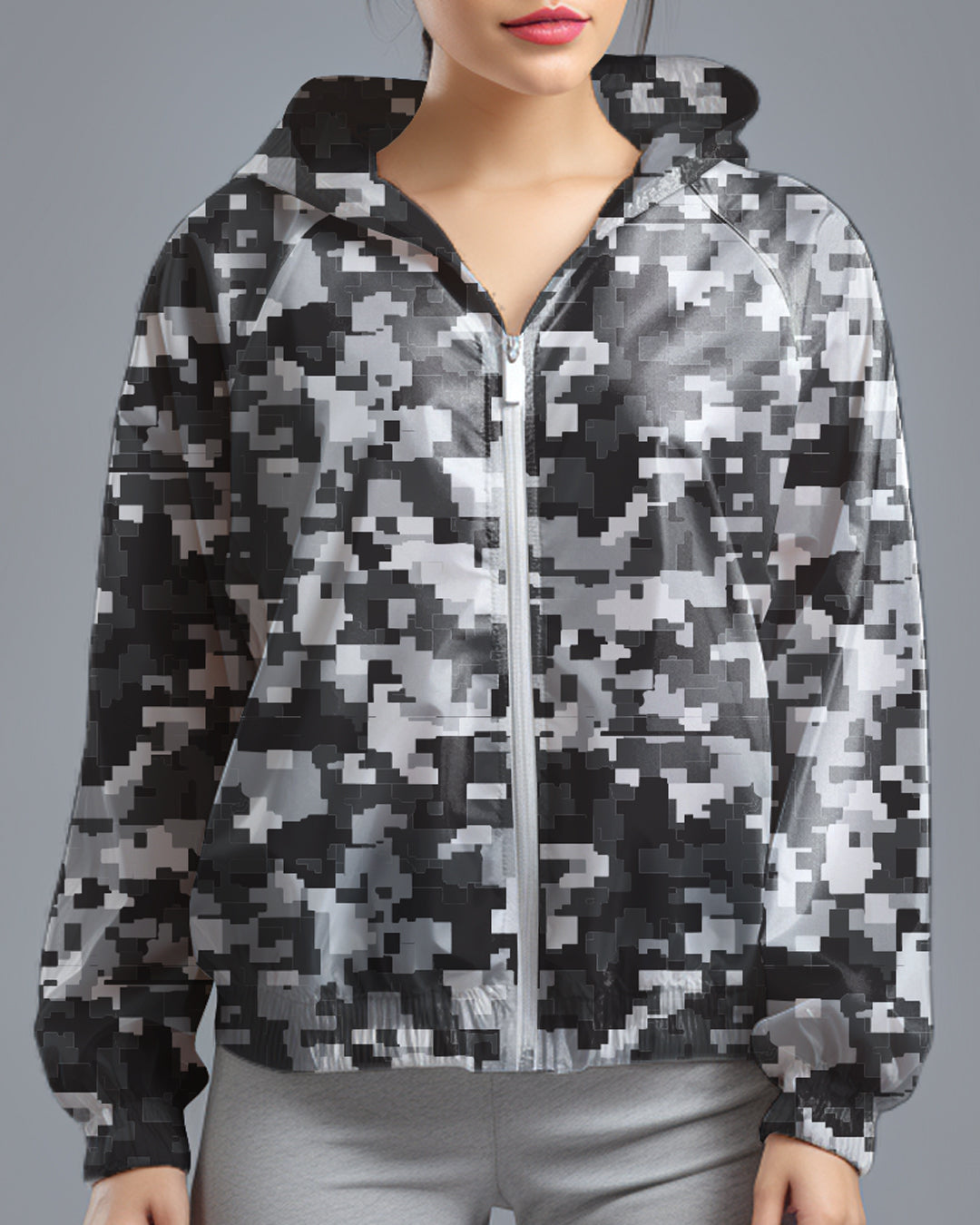 LSD72 Jaket Lari Olahraga Wanita Parasut motif 