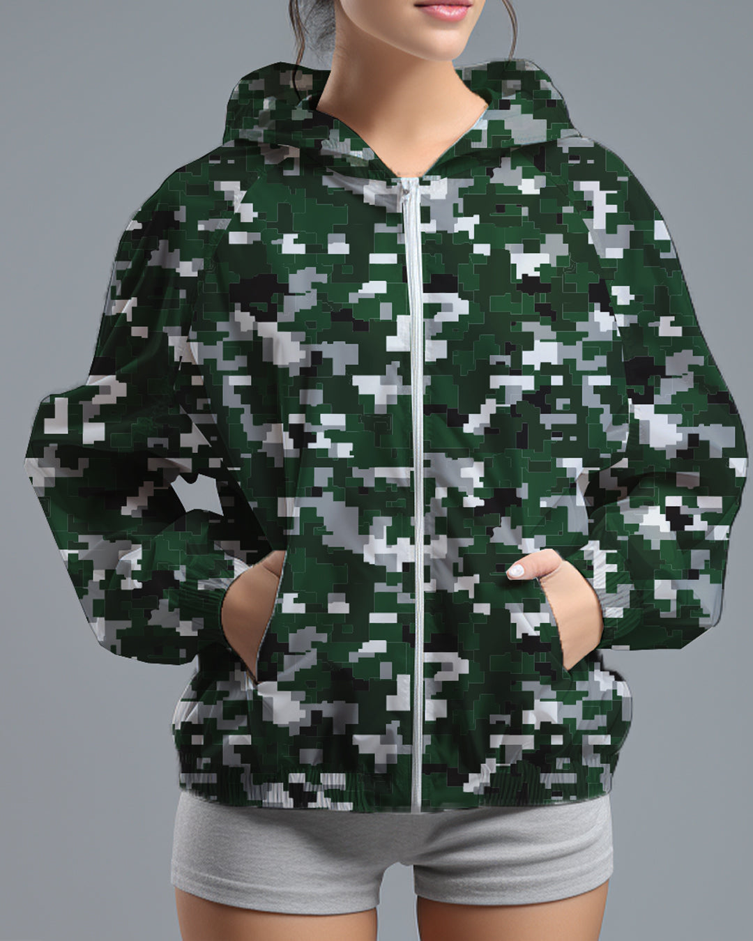 LSD73 Jaket Lari Olahraga Wanita Parasut motif 