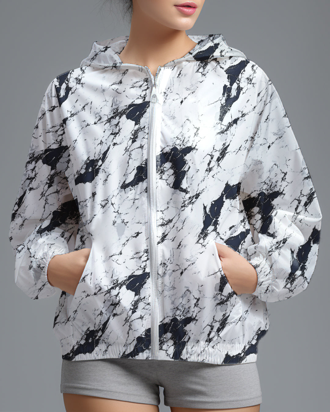 LSD74 Jaket Lari Olahraga Wanita Parasut motif 