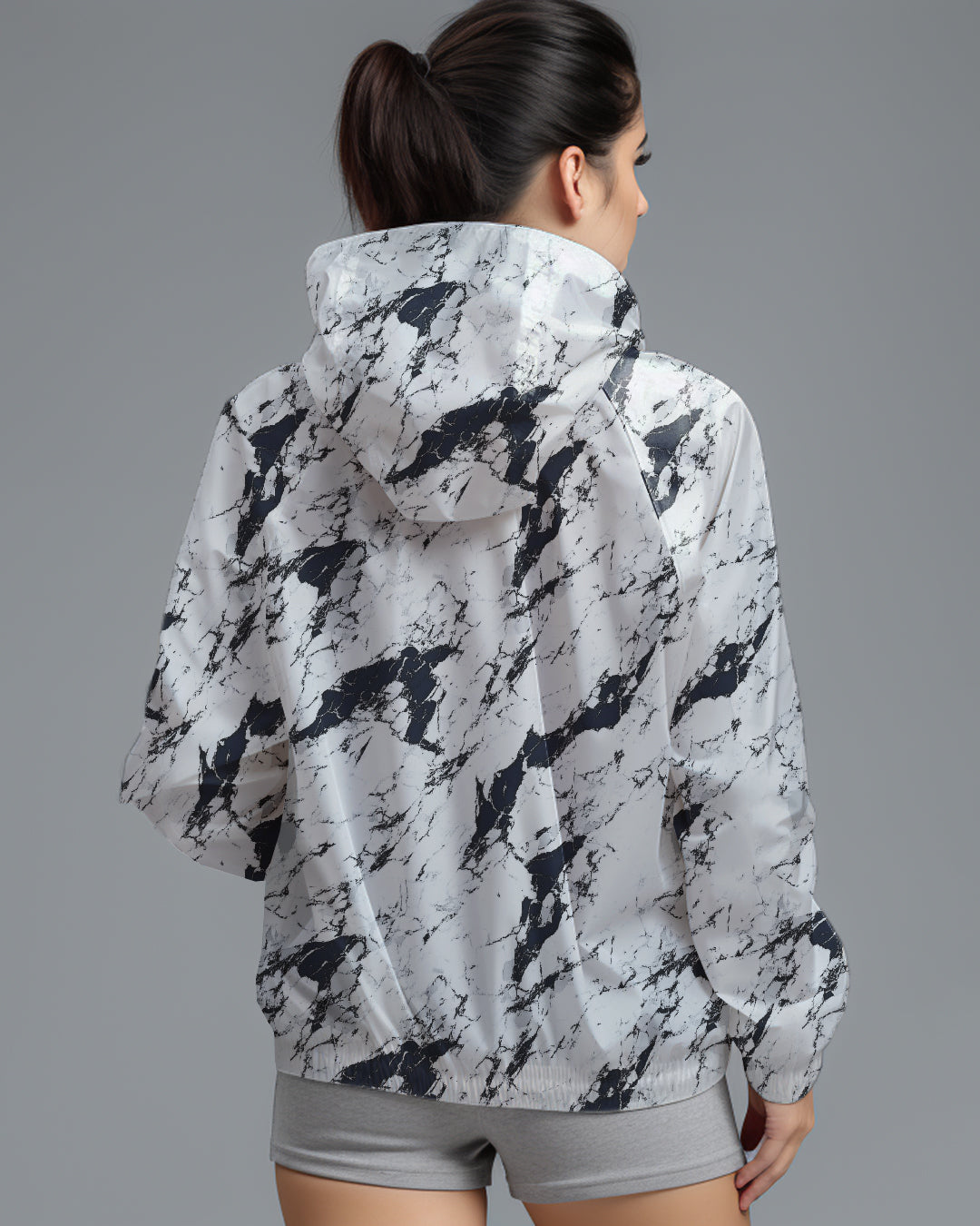 LSD74 Jaket Lari Olahraga Wanita Parasut motif 