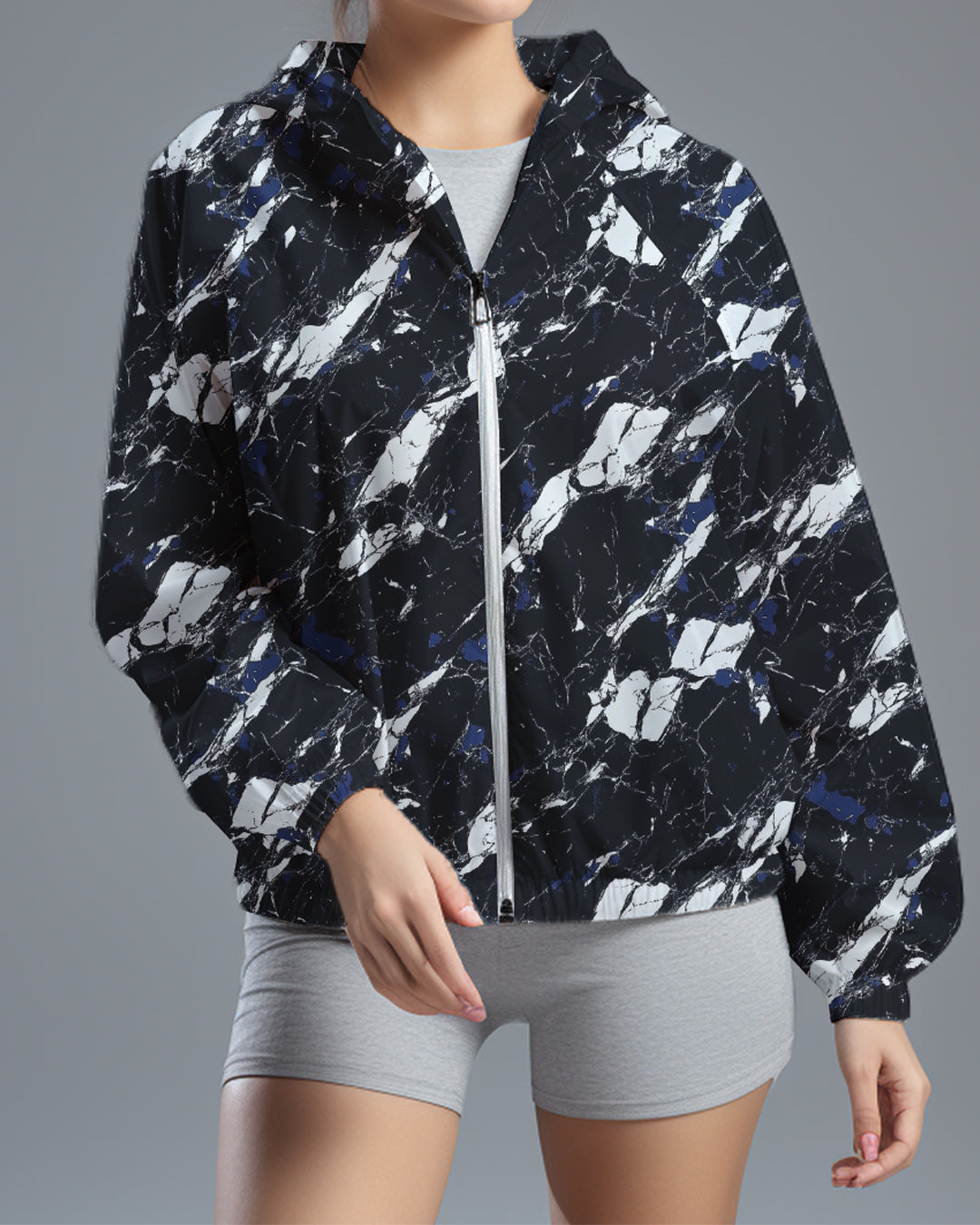 LSD75 Jaket Lari Olahraga Wanita Parasut motif 