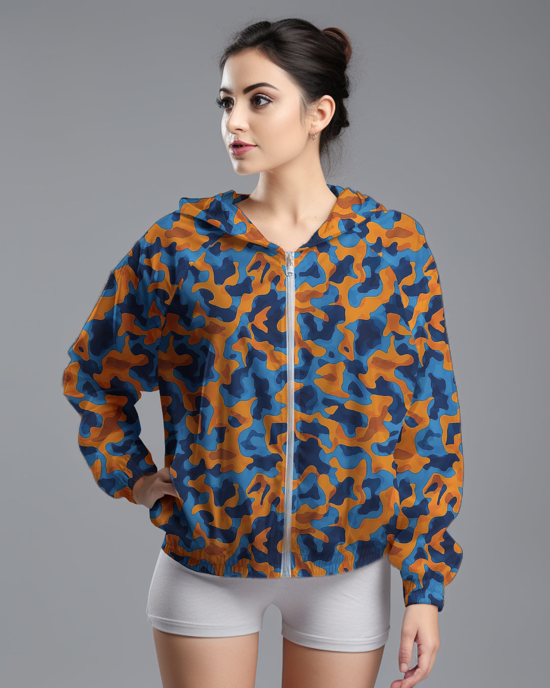 LSD76 Jaket Lari Olahraga Wanita Parasut motif 