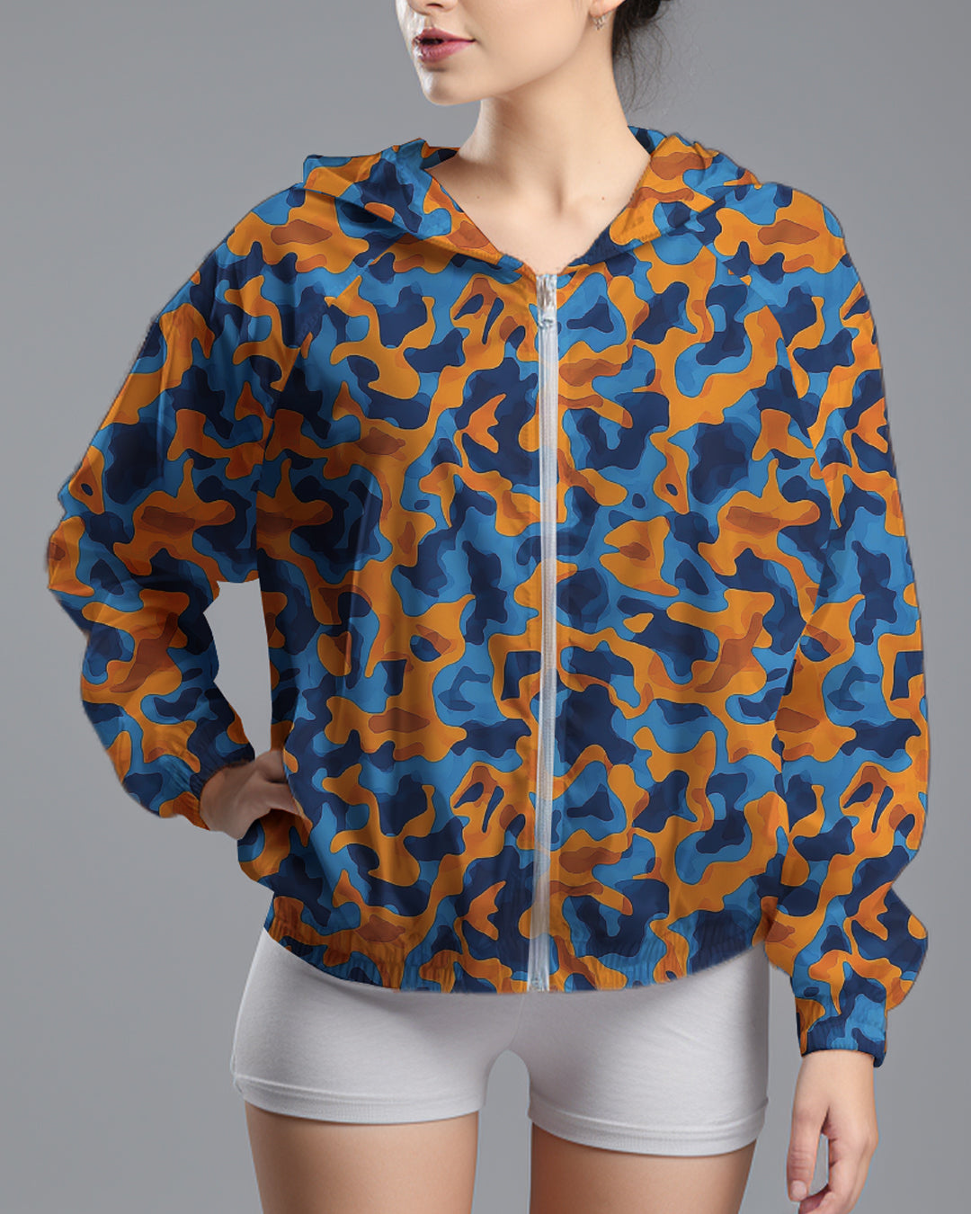 LSD76 Jaket Lari Olahraga Wanita Parasut motif 