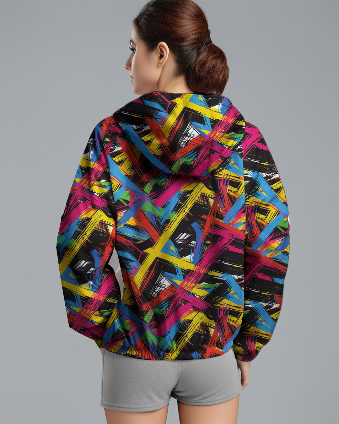 LSD77 Jaket Lari Olahraga Wanita Parasut motif 