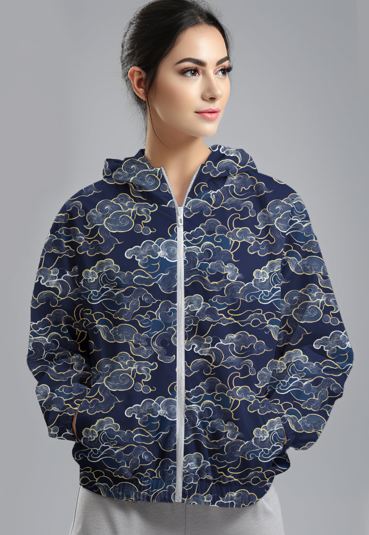 LSD78 Jaket Lari Olahraga Wanita Parasut motif 