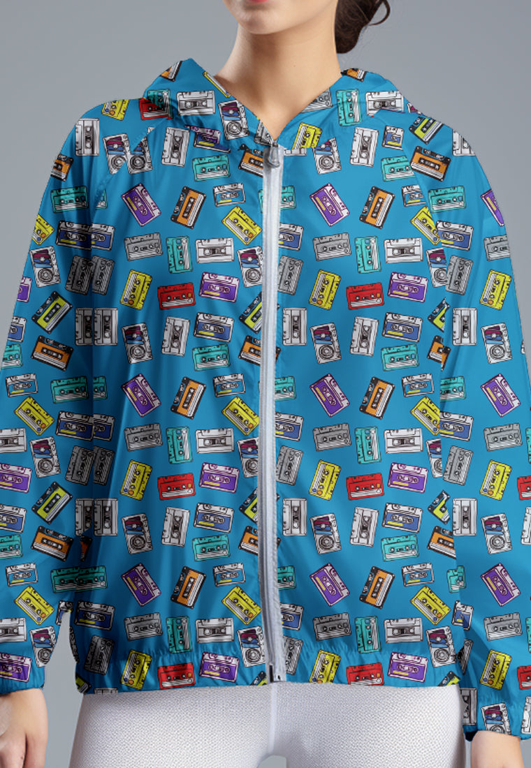 LSD80 Jaket Lari Olahraga Wanita Parasut motif 
