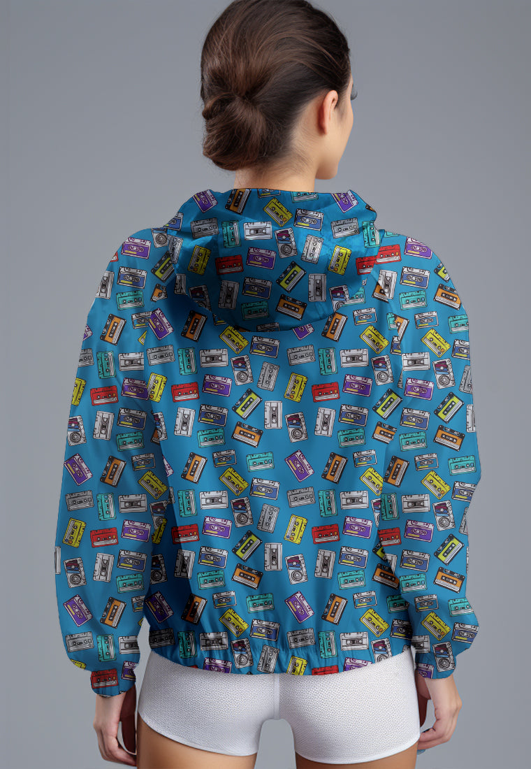 LSD80 Jaket Lari Olahraga Wanita Parasut motif 