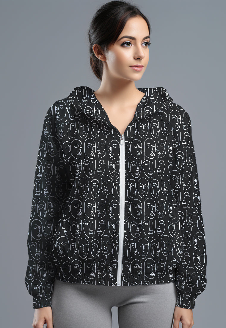 LSD81 Jaket Lari Olahraga Wanita Parasut motif 