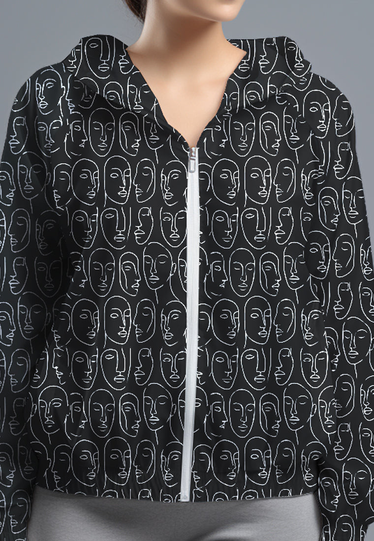 LSD81 Jaket Lari Olahraga Wanita Parasut motif 