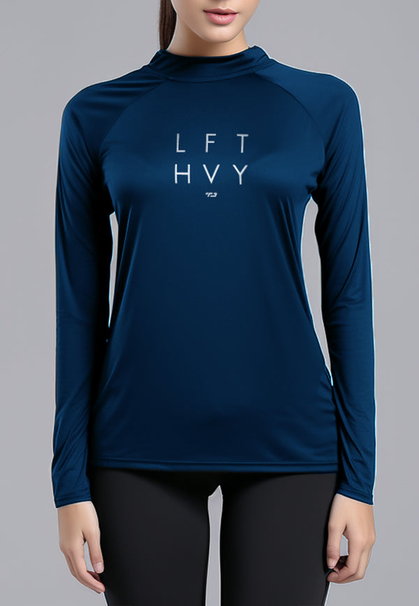 LSD85 Kaos Lengan Panjang Gym "lft hvy" navy