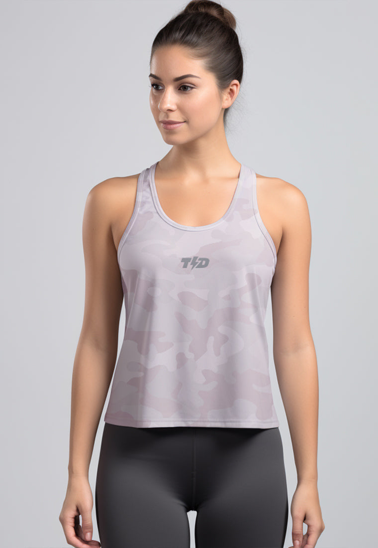 LSD92 Crop Tank Top Gym Olahraga Lari grey pink Td Bolt