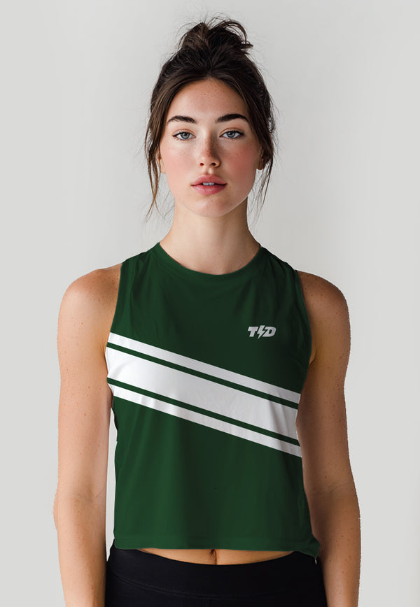 LSE22 Crop Tank Top Lari Padel Gym "boston green 3lines" superairdrylite