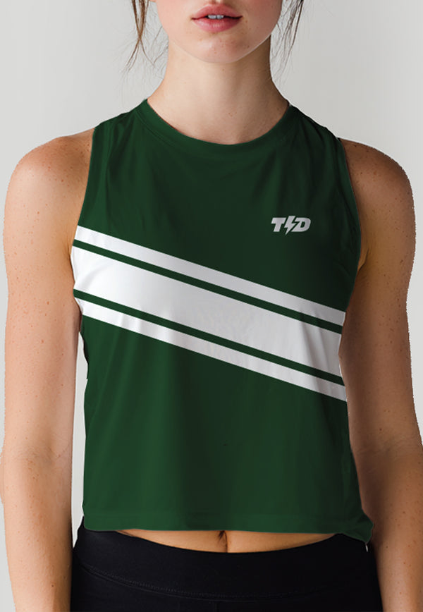 LSE22 Crop Tank Top Lari Padel Gym "boston green 3lines" superairdrylite