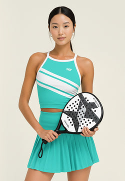 LSE26 Padel Outfit Wanita Camisole Tank Drifit "3lines aqua green"