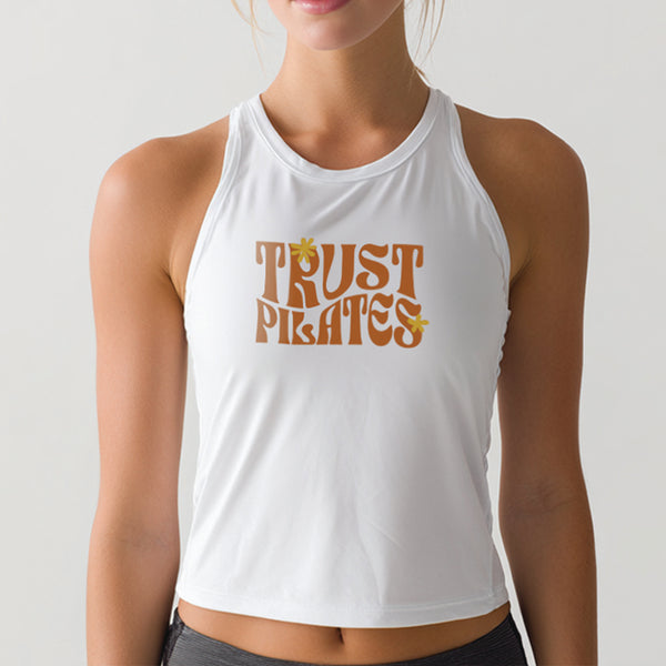 LSE38 Tangtop wanita adem Trust Pilates UAT putih