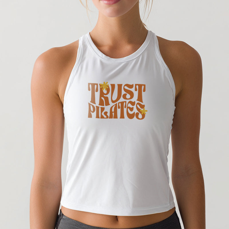 LSE38 Tangtop wanita adem Trust Pilates UAT putih