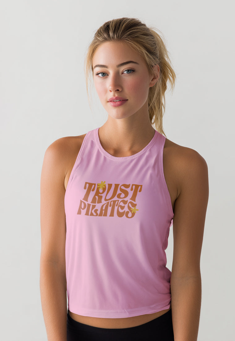 LSE39 Tangtop wanita adem Trust Pilates UAT pink