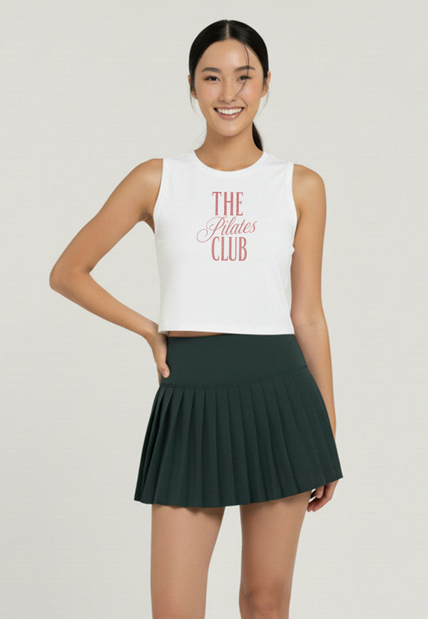 LSE42 Tanktop Olahraga Pilates "the pilates club" Wanita putih Instacool