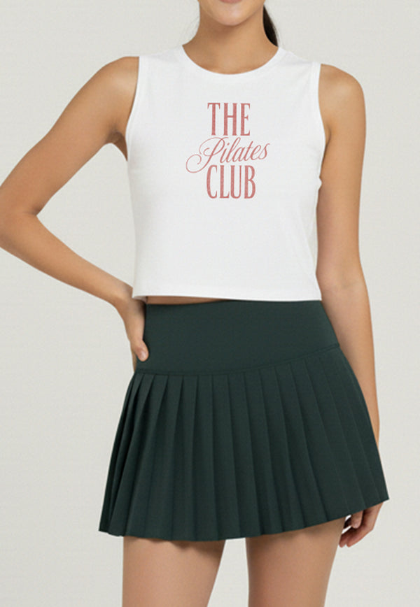 LSE42 Tanktop Olahraga Pilates "the pilates club" Wanita putih Instacool