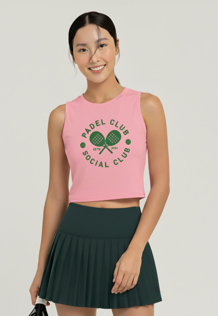 LSE45 Baju Padel Pink Lucu Tank Top UAT "padel club" instacool light pink
