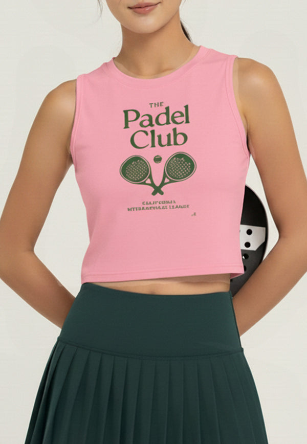 LSE47 Baju Padel Pink Olahraga Wanita Tank Top "padel club" UAT pink TdActive