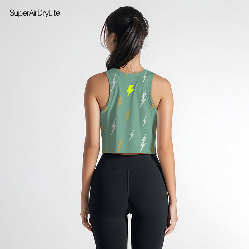 LSE51 kaos runing cewek dry fit Superairdrylite TdBolt "lighting rain" hijau