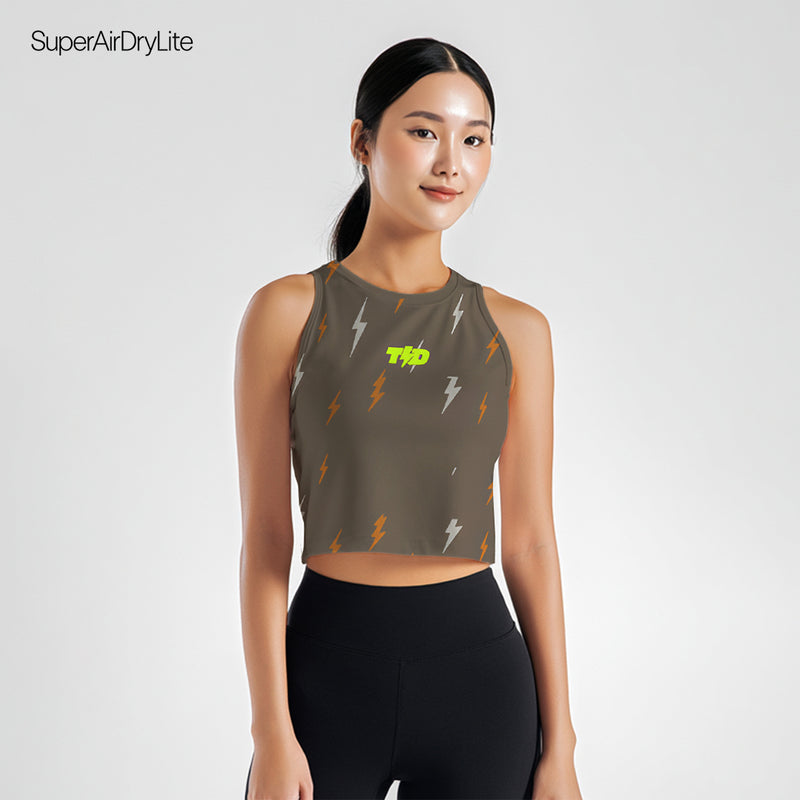 LSE52 kaos runing cewek dry fit Superairdrylite TdBolt "lighting rain" mocca