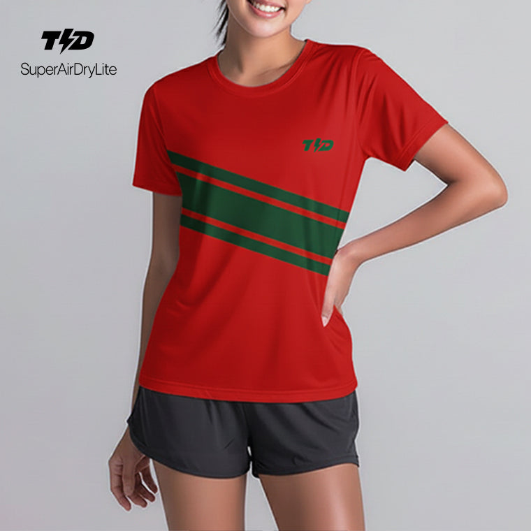 LSE58 Kaos lari wanita dry fit tema natal christmas 