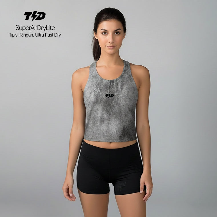 TdActive Tank Top Running Kalcer "light grey grunge" Ringan - Tipis - Cepat Kering LSE61