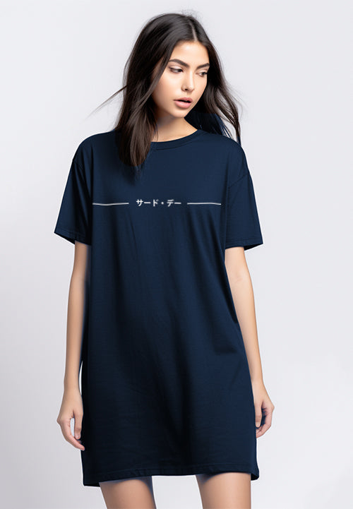 Third Day LTB12D LD lds single line katakana nv Dress Navy