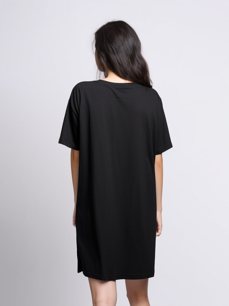 Third Day LTC01 LD lds qlogo katakana blk long dress ladies