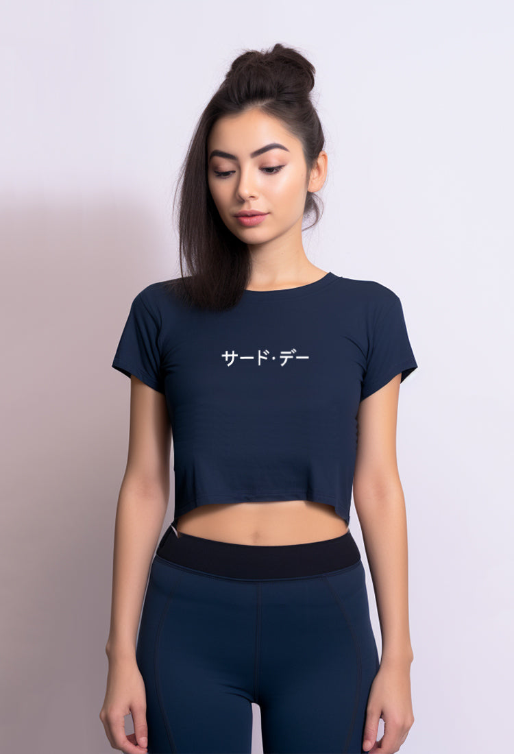 Third Day LTD19 RCP crop top katakana navy