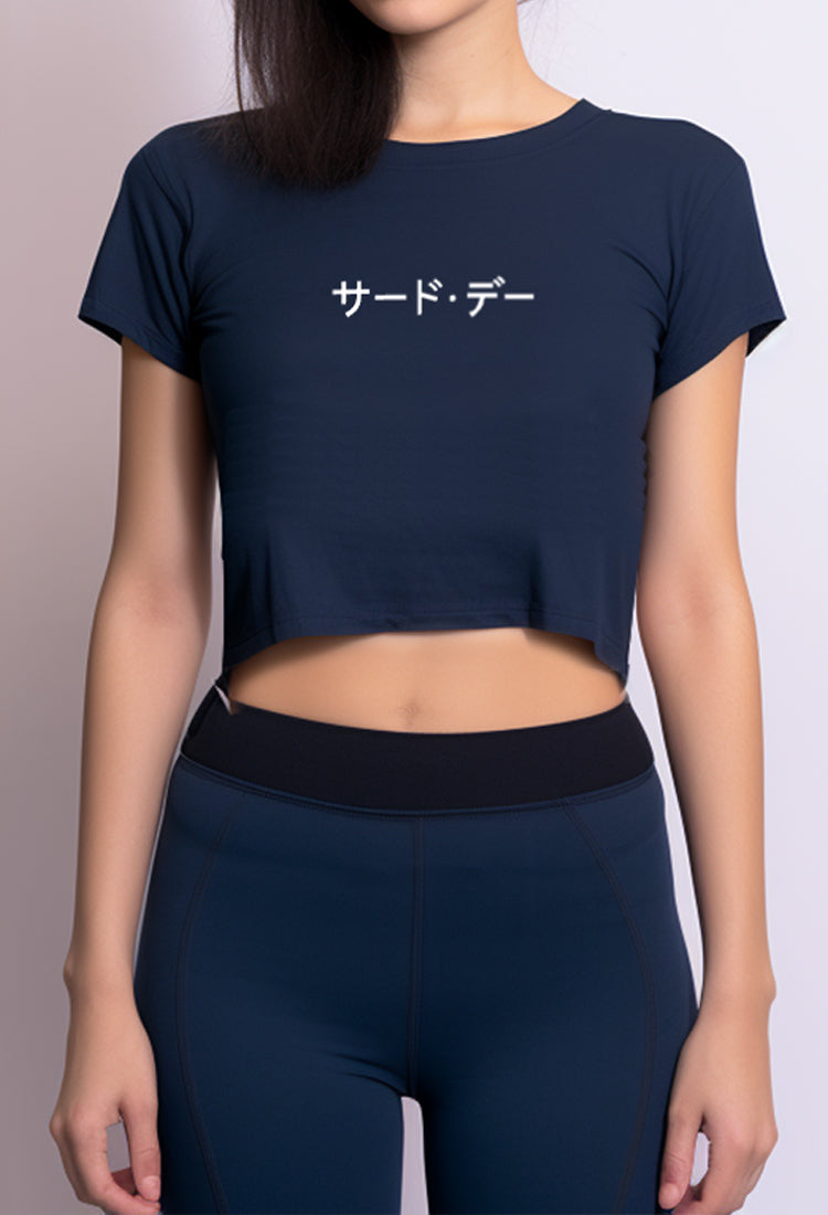 Third Day LTD19 RCP crop top katakana navy