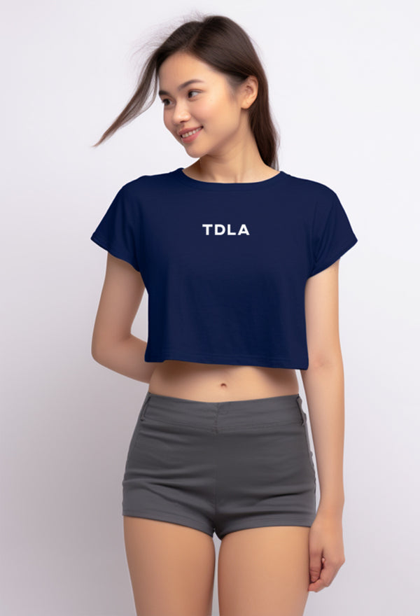 Third DAY LTD76 RCP Crop Top TDLA Navy Kaos Casual Wanita