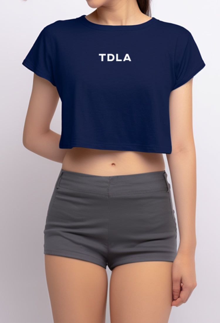 Third DAY LTD76 RCP Crop Top TDLA Navy Kaos Casual Wanita