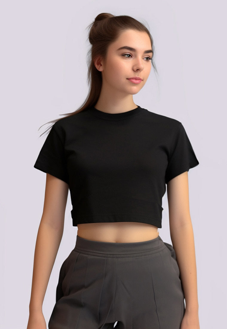 Third Day LTE01 TNSS Turtle Neck Short Sleeve Wanita Polos Hitam