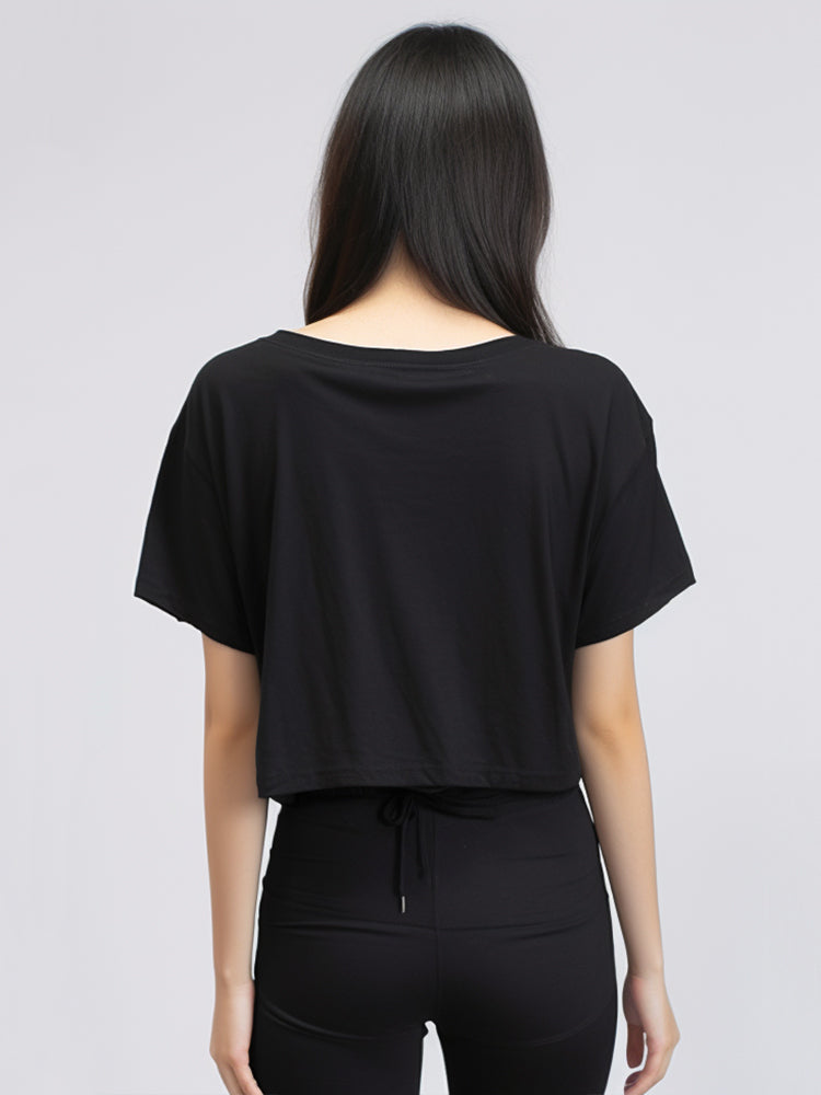 TDLA LTE50 crop top OLC kaos oversize wanita pink fire hitam