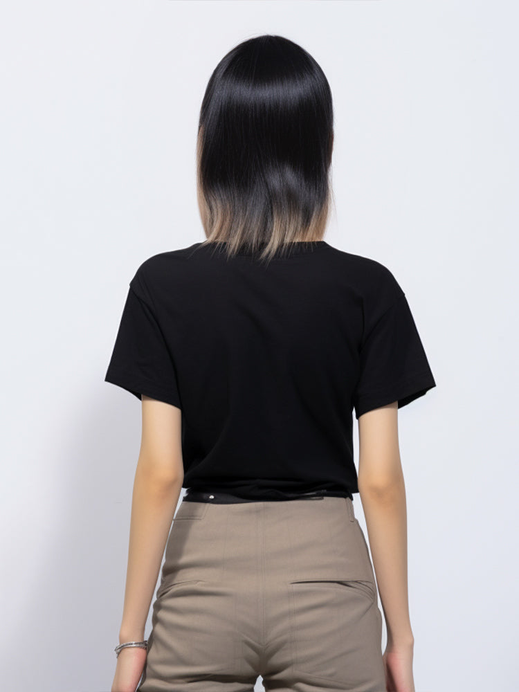 TDLA LTE51 crop top OLC kaos oversize wanita yellow fire hitam