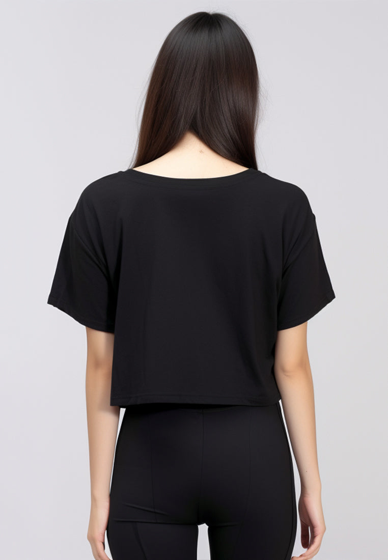 TDLA LTE54 kaos crop oversize OLC wanita air brush spray TDLA hitam