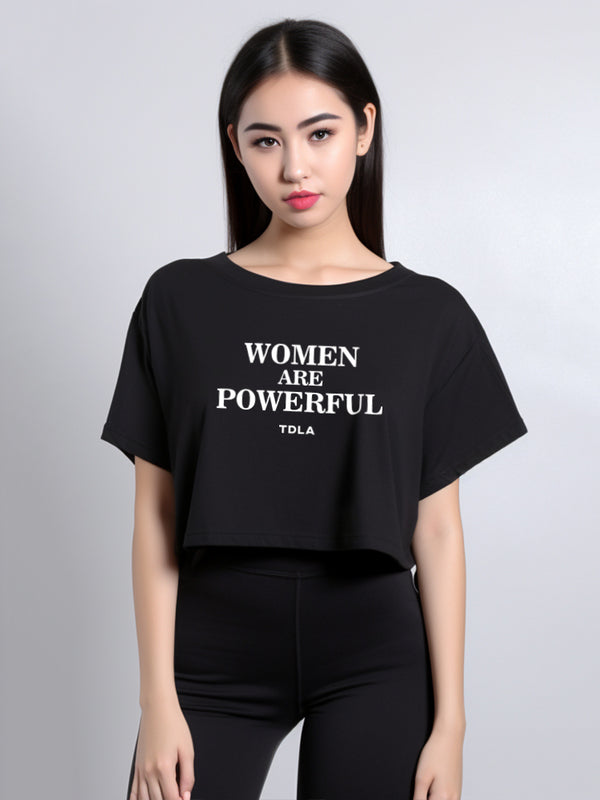 LTE64 crop top oversize OLC women are powerful hitam