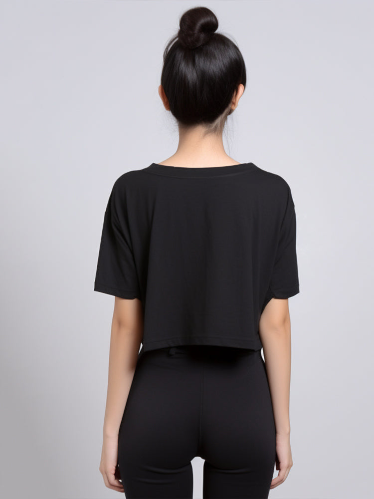 LTE64 crop top oversize OLC women are powerful hitam